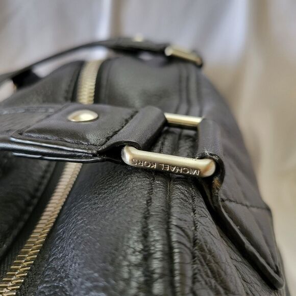 Michael Kors Y2K Black Leather Shoulder Bag Purse - Picture 4 of 8